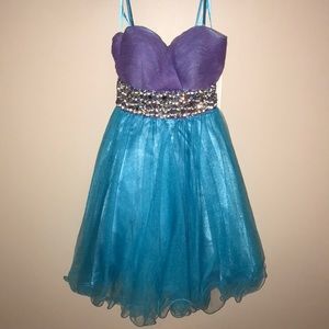 Short lilac/Aqua Angela & Alison Dress